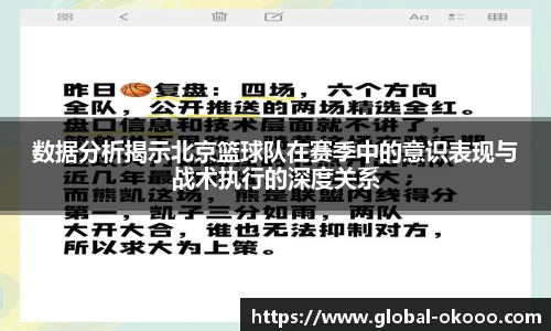 数据分析揭示北京篮球队在赛季中的意识表现与战术执行的深度关系